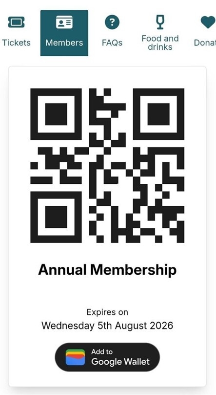 A screenshot of the Digital Membership Card
